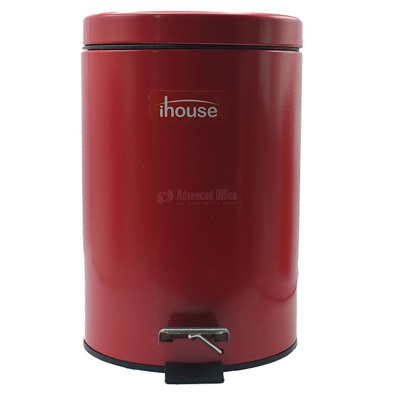 Corbeille à Papier IHOUSE Métallique à Pédale 12L Ronde Multi-Couleurs