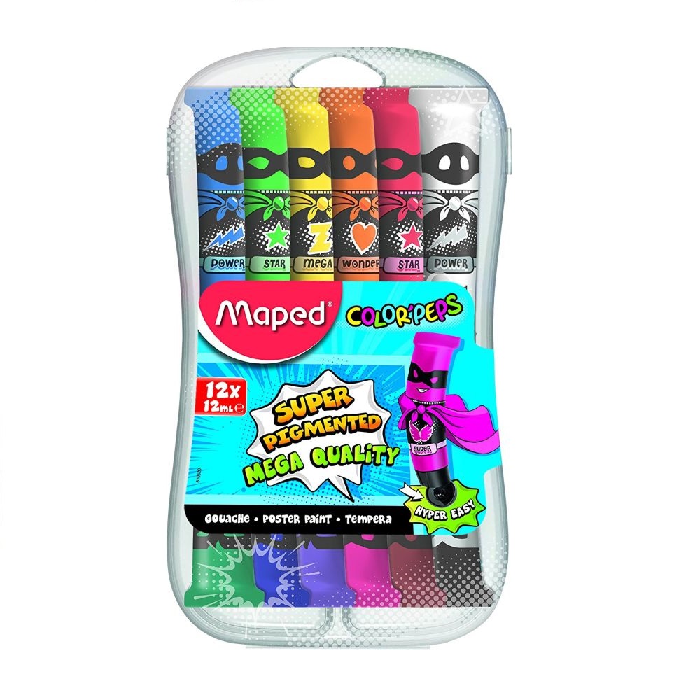 Boite de Peinture MAPED Color'Peps Gouache 12ml de 12 Tubes