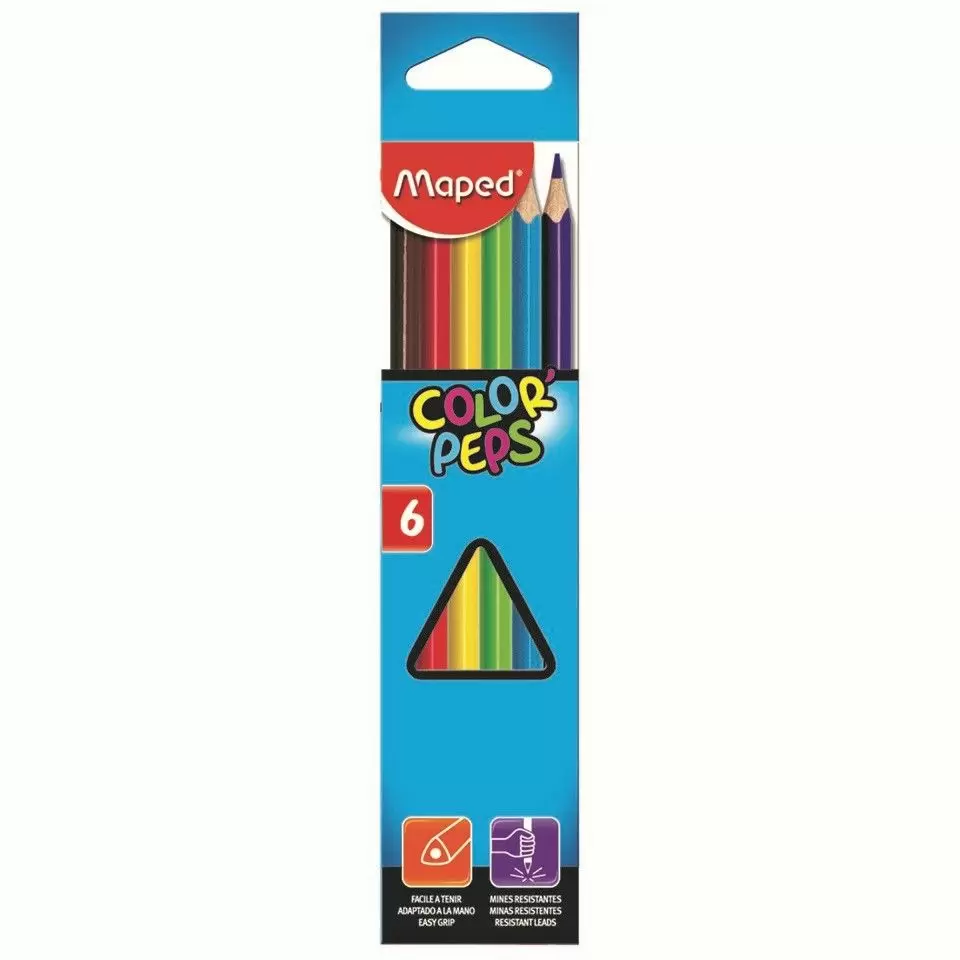 Crayons De Couleur MAPED Color'Peps Boite de 06