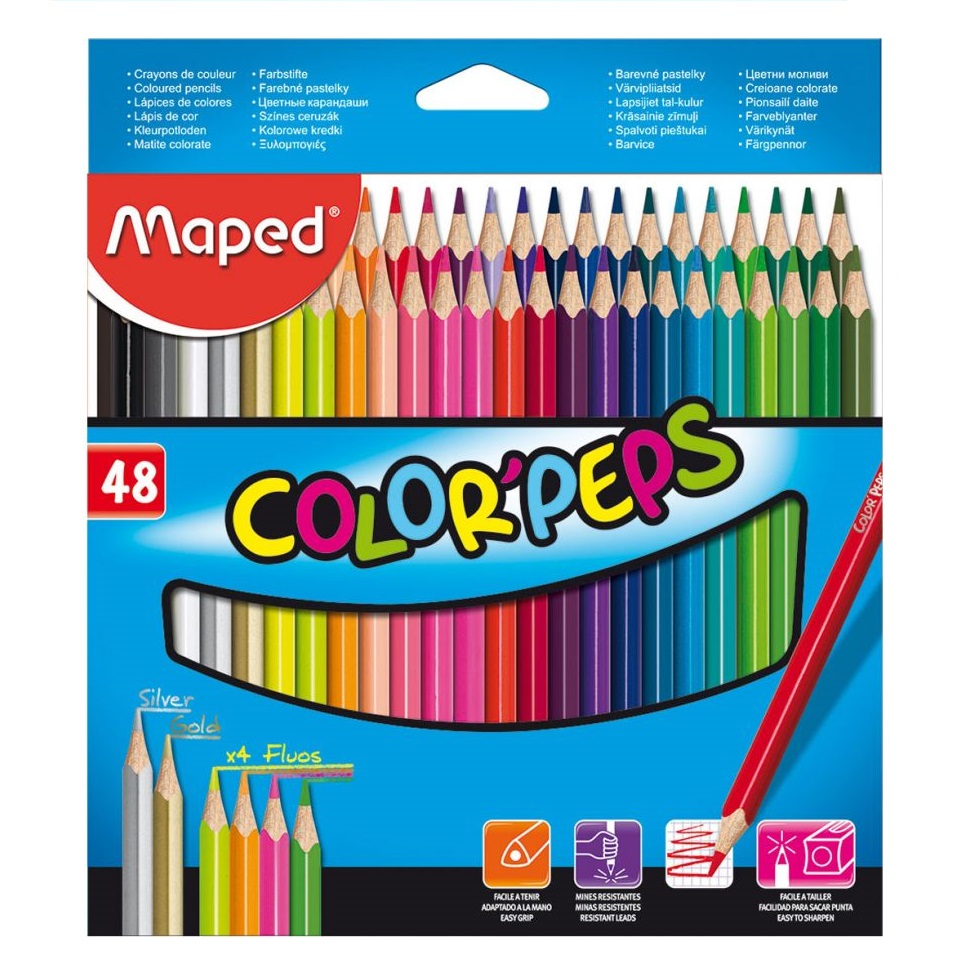 Crayons De Couleur MAPED Color'Peps Boite De 48
