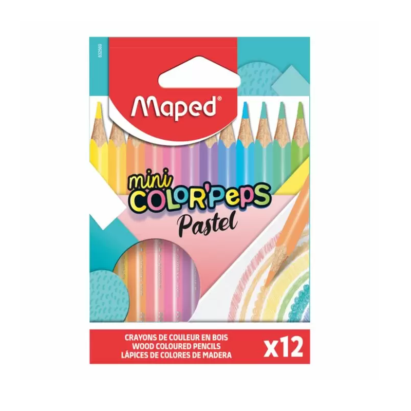 Crayons De Couleur MAPED Color'Peps Pastel Boite De 12 Mini