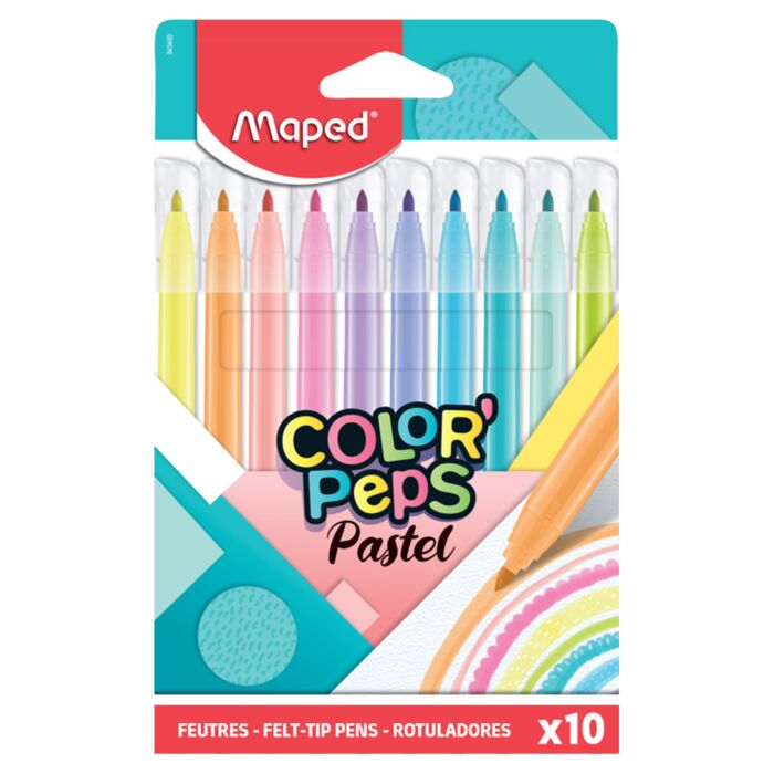 Feutre MAPED Color'Peps Pastel Multi-couleurs Pochette de 10pcs