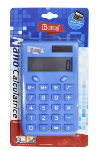 Calculatrice de Poche GOLDEN 88001 Nano 8 Chiffres Bleu