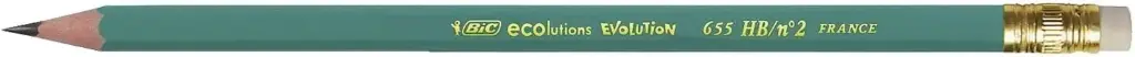 Crayon BIC Eco Evolution 655 HB Noir  Avec Gomme