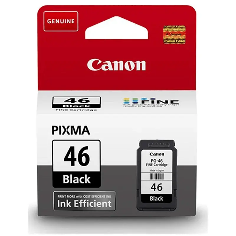 Cartouche D'encre CANON PG-46 Noir Pour Imprimantes Pixma Efficiency E414 E474