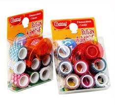 Paquet de 8 rubans de scotch adhésifs GOLDEN Couleurs avec Dévidoir