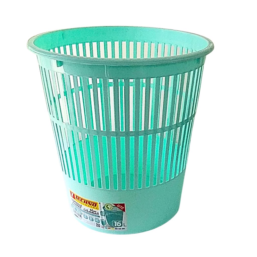 Corbeille à Papier TECHNO en PP 16L Ronde Vert Pastel