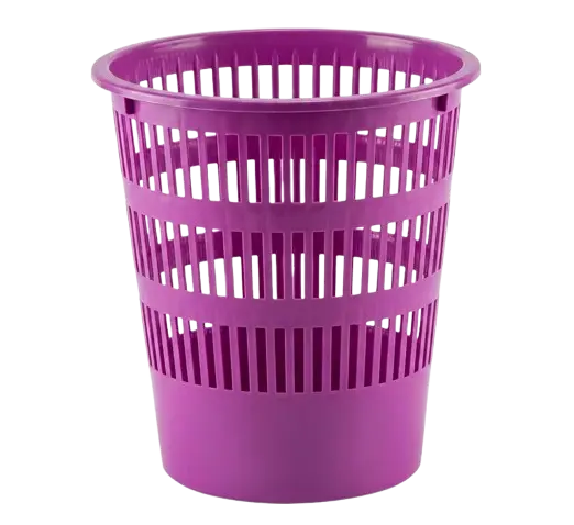 Corbeille à Papier TECHNO en PP 16L Ronde Violet Fluo