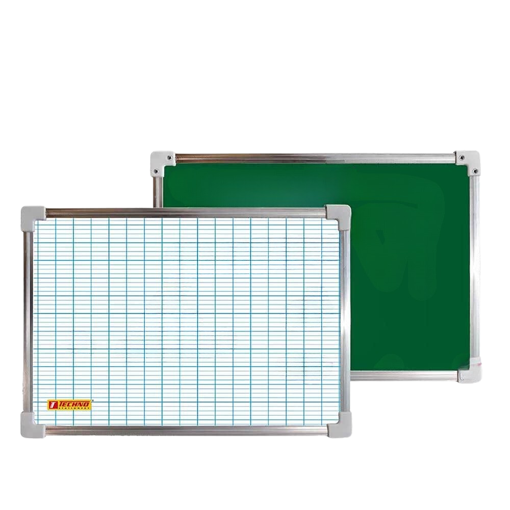 Ardoise TECHNO Double face Blanc Vert Cadre en Aluminium  20×30 cm