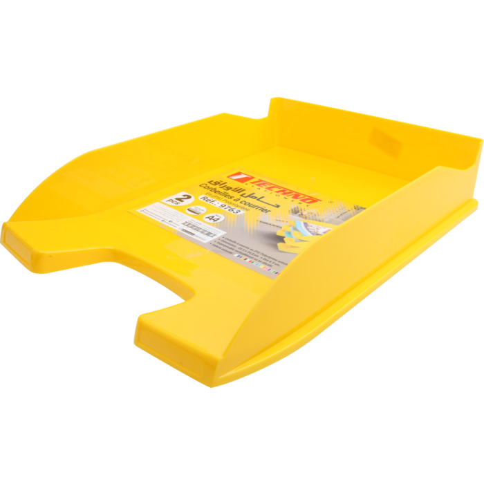 Bac à Courrier TECHNO en Plastique Opaque Jaune