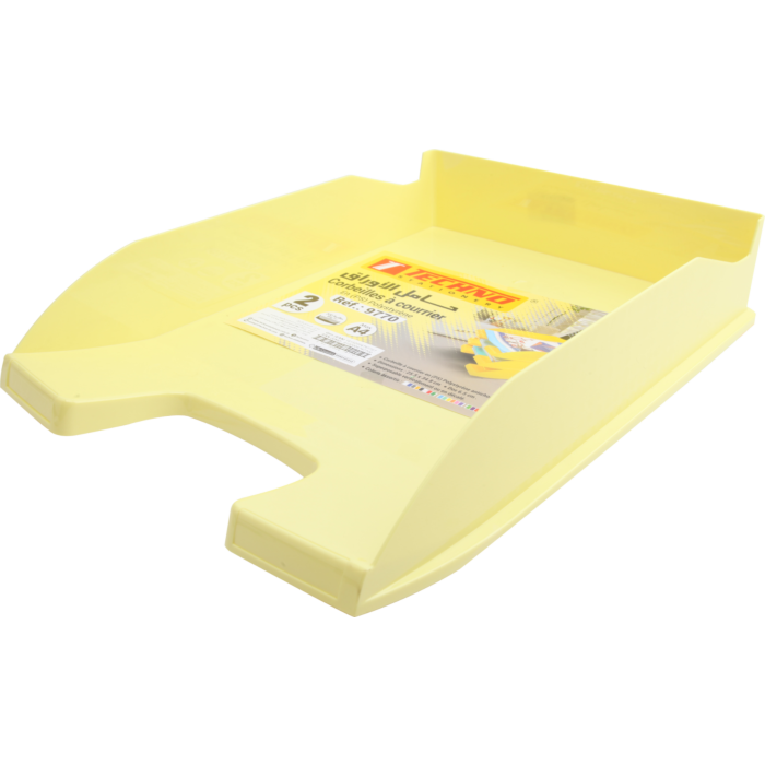 Bac à Courrier TECHNO en Plastique Opaque Jaune Pastel