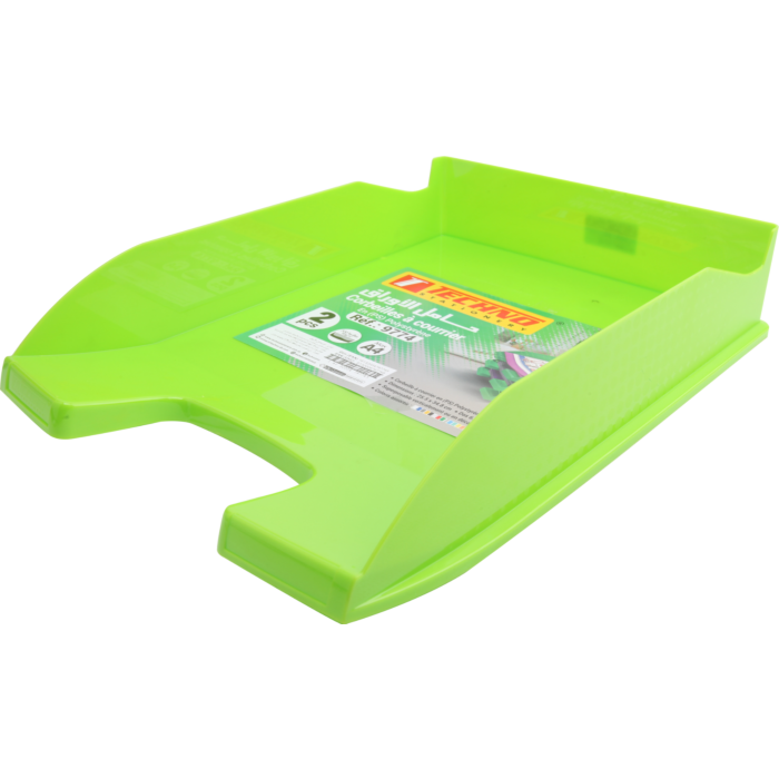 Bac à Courrier TECHNO en Plastique Opaque Vert Fluo