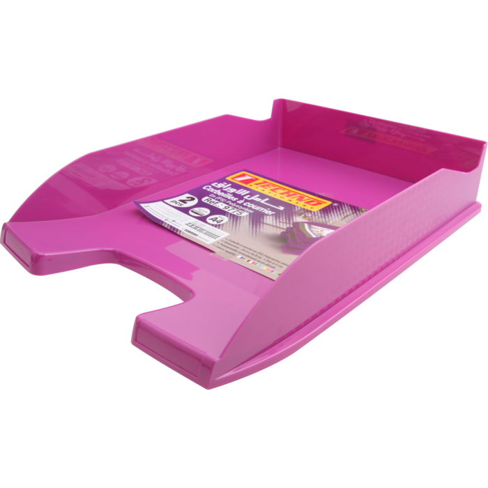 Bac à Courrier TECHNO en Plastique Opaque Violet Fluo