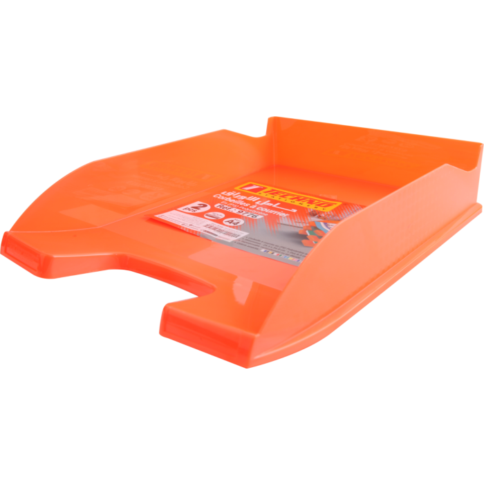Bac à Courrier TECHNO en Plastique Opaque Orange Fluo