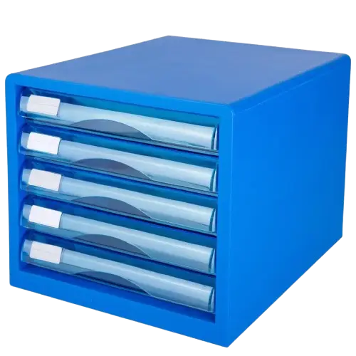 Bloc de Rangement DELI 5 Tiroirs Bleu