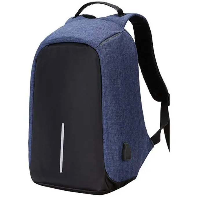 Sac à dos porte PC antivol à port USB Bleu