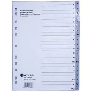 Intercalaire ATLAS A-Z A4 en Plastique Gris
