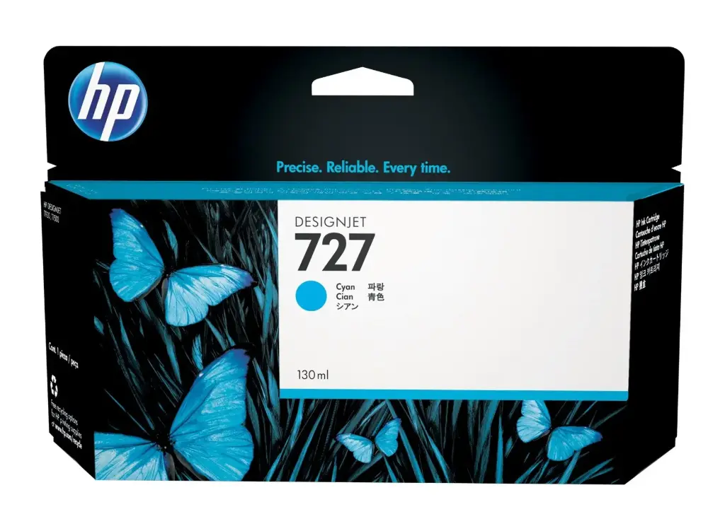 Cartouche D'encre HP 727 Cyan Pour imprimantes Designjet T920 T1500 T2500
