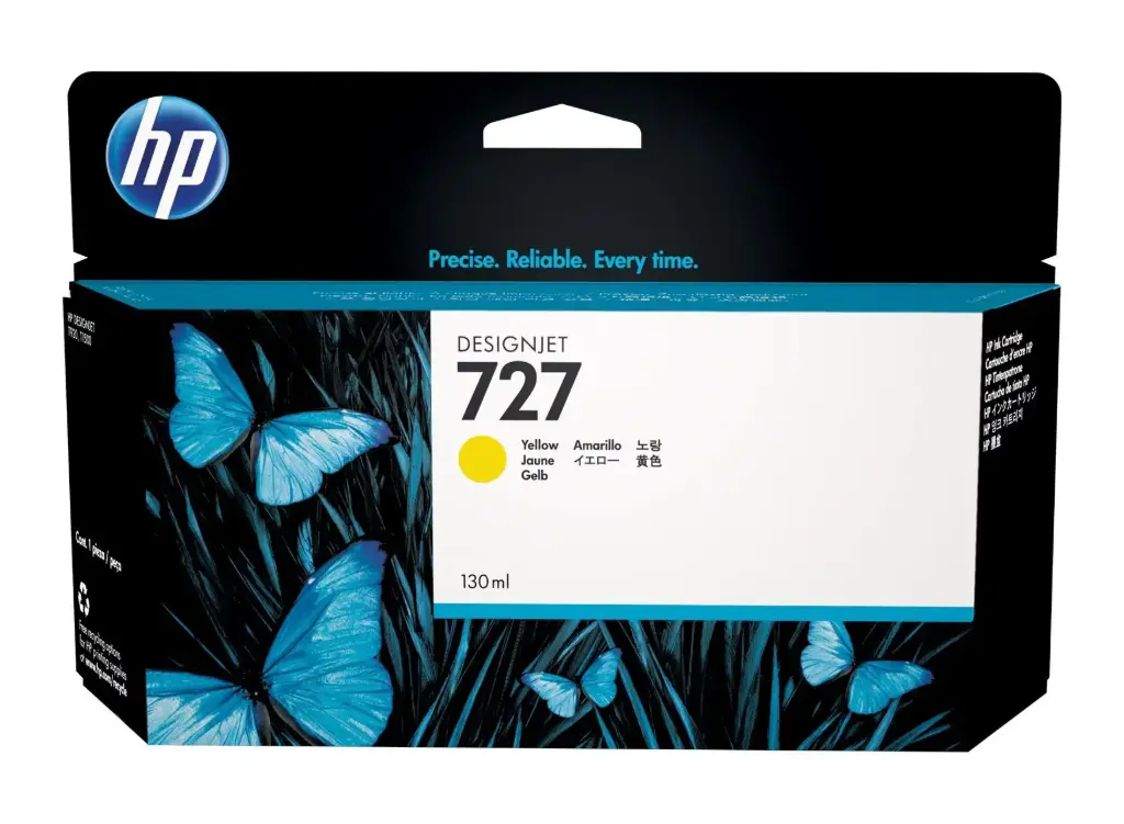 Cartouche D'encre HP 727 Yellow pour Imprimantes Designjet T920 T1500 T2500