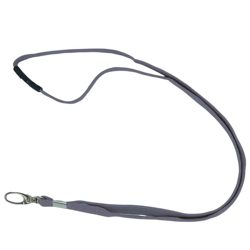 Cordon pour Porte Badge 1cm en Tissu avec Sécurité Gris
