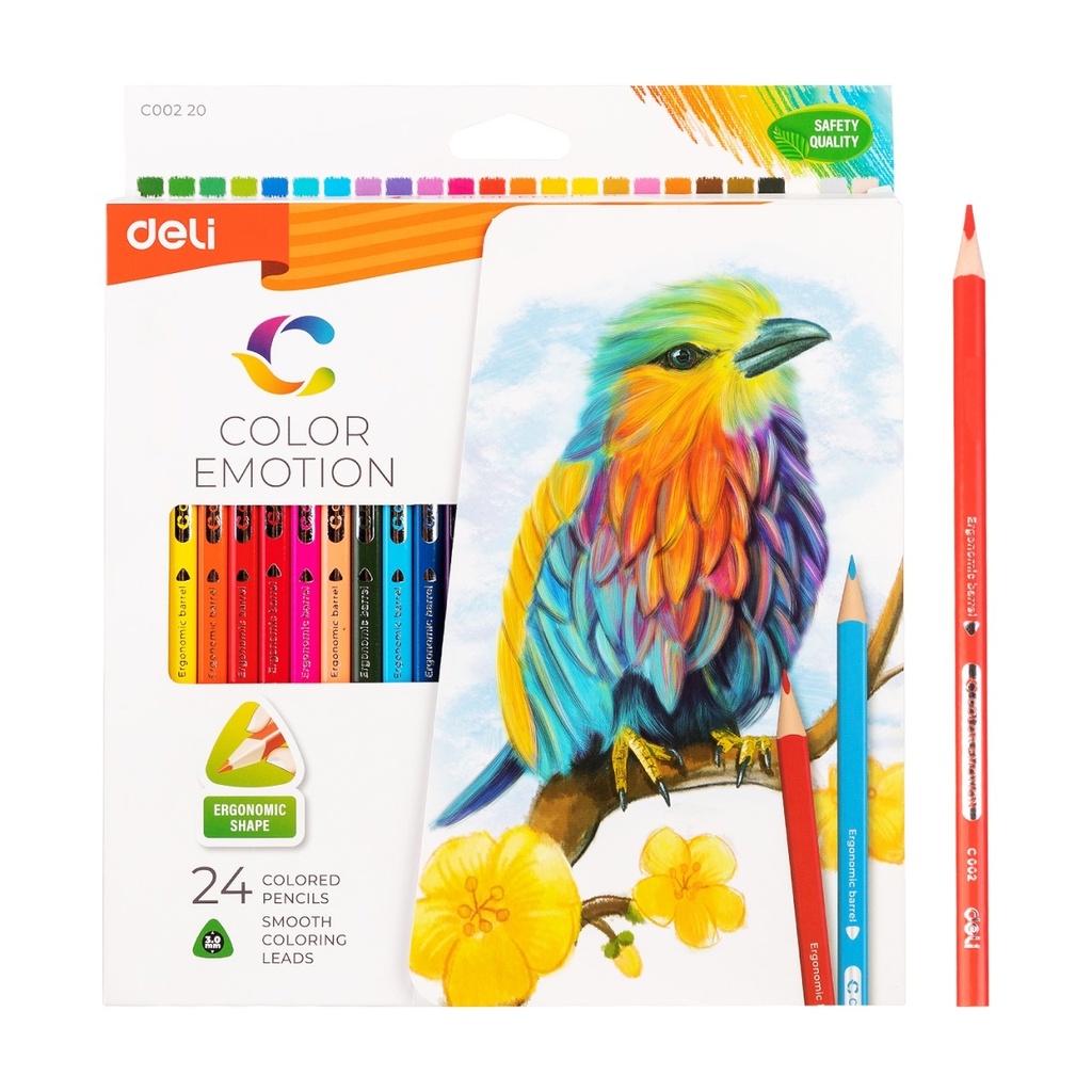 Crayons De Couleur DELI Color Emotion Rond Boite De 24