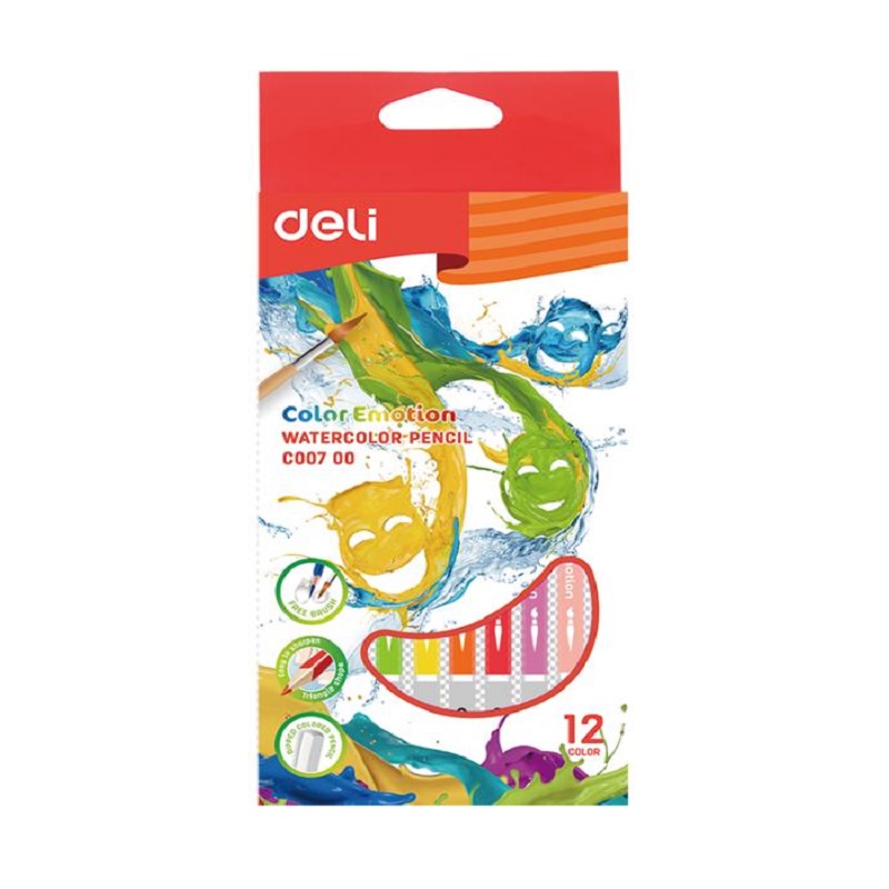 Crayons De Couleur DELI Color Emotion Aquarelle Boite De 12