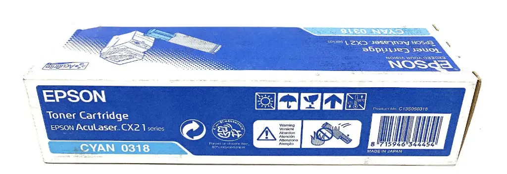 Toner EPSON 0318 Cyan Pour Imprimantes AcuLaser CX21 séries 