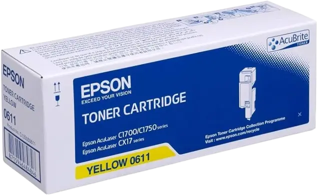 Toner EPSON 0611 Yellow Pour Imprimantes AL-C1700 C1750 CX17