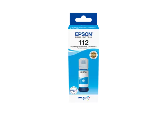 Bouteille d'Encre EPSON EcoTank 112 Cyan pour Imprimantes EcoTank Jet d'Encre L11160 L15150 L15160 L6550 L6570 L6580 M15140