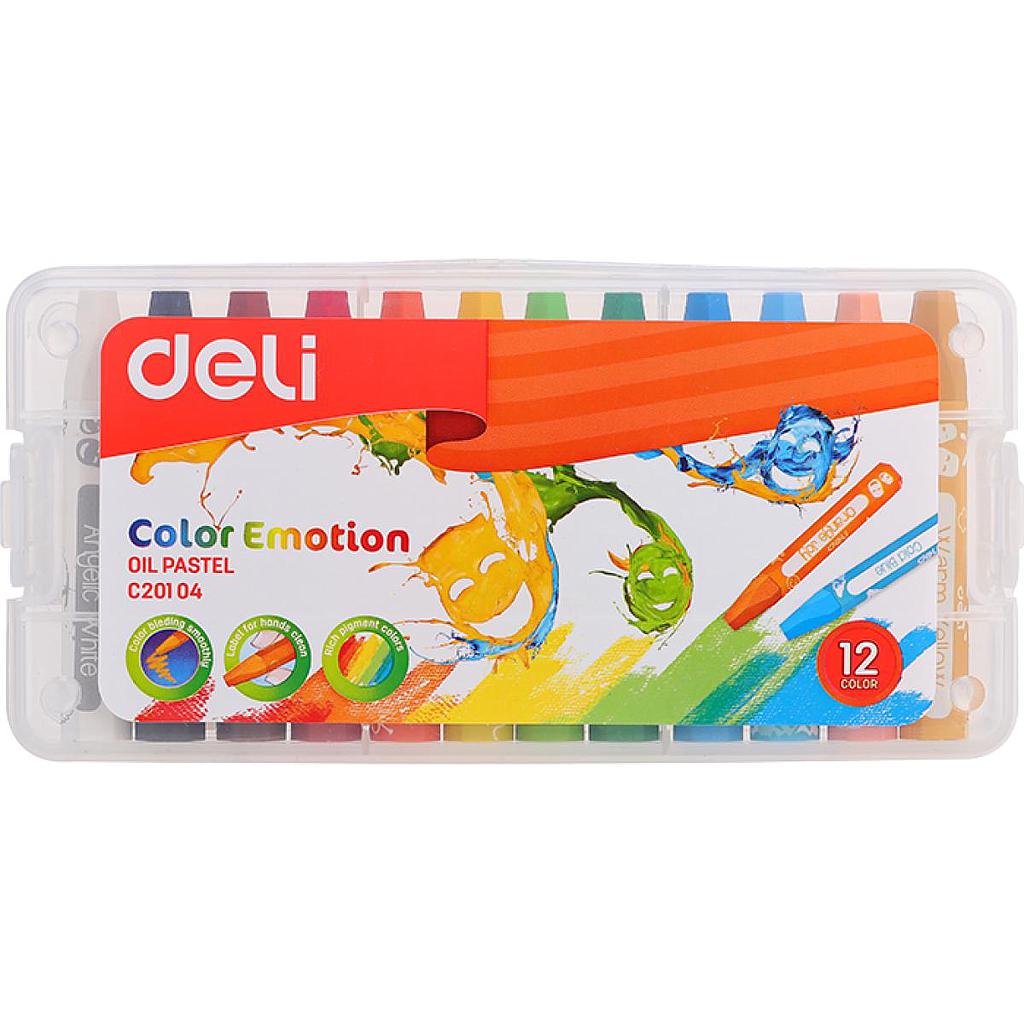 Crayons De Couleur En Cire DELI Color Emotion Boite De 12 Mini
