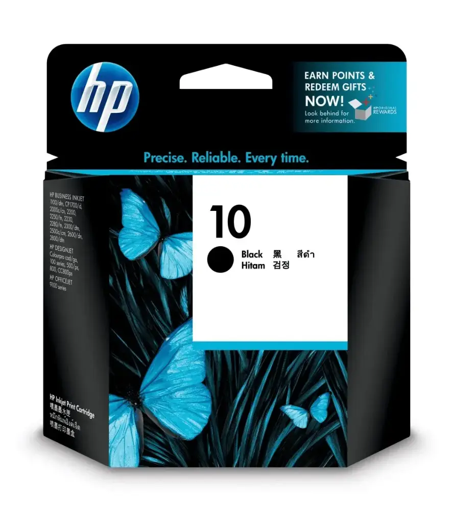 Cartouche D'encre HP 10 Noir Pour Imprimantes Designjet 100 500 800 Officejet k850 9130