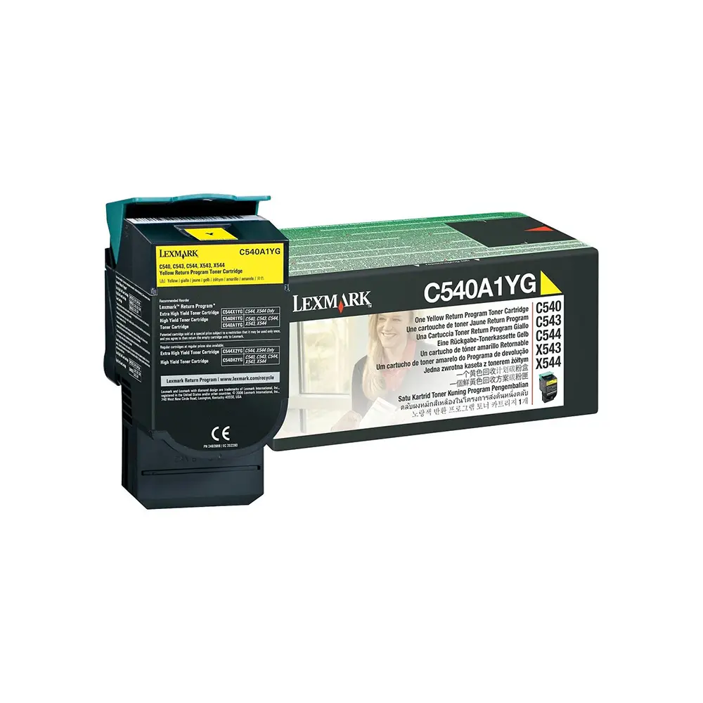 Toner LEXMARK C540H Yellow pour C540/C543/C544/X543/X544/X546/X548 haute capacité 1 000 pages