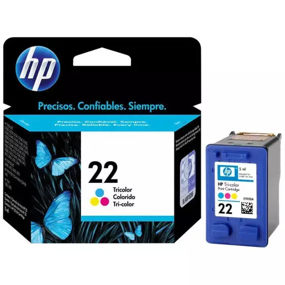 Cartouche D'encre HP 22 Couleur CMY pour Imprimantes D1530 D2360 D2460 3940 F2180 F380 F4180 J3680 4315 4355 PSC1410