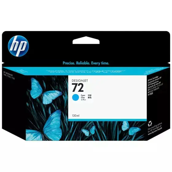 Cartouche D'encre HP 72 Cyan pour Imprimantes Designjet T1100 T1200 T1300 T610 T620 T770 T790 T795