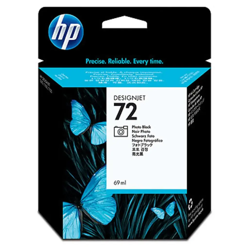 Cartouche D'encre HP 72 Noir Photo pour Imprimantes Designjet T1100 T1200 T1300 T610 T620 T770 T790 T795