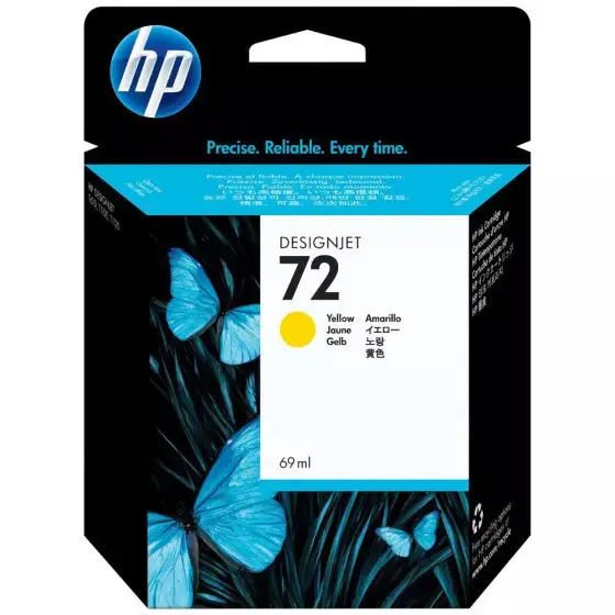 Cartouche D'encre HP 72 Yellow pour Imprimantes Designjet T1100 T1200 T1300 T610 T620 T770 T790 T795