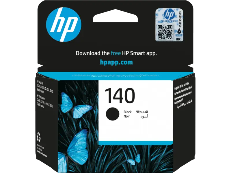 Cartouche D'encre HP 140 Noir Pour Imprimantes Deskjet D4263 D4363 Officejet J5783 J6413 Photosmart D5363 C4583 C5283