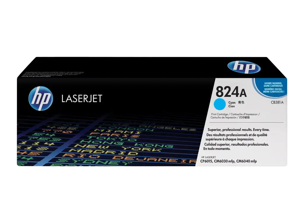 Toner HP 824A Cyan Pour Imprimantes CP6015 CM6030 CM6040 