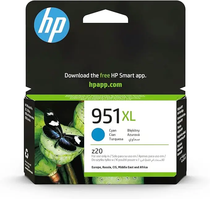 Cartouche D'encre HP 951XL Cyan pour Imprimantes Officejet Pro 276dw 251dw 8600 8100 8610 8620 8625