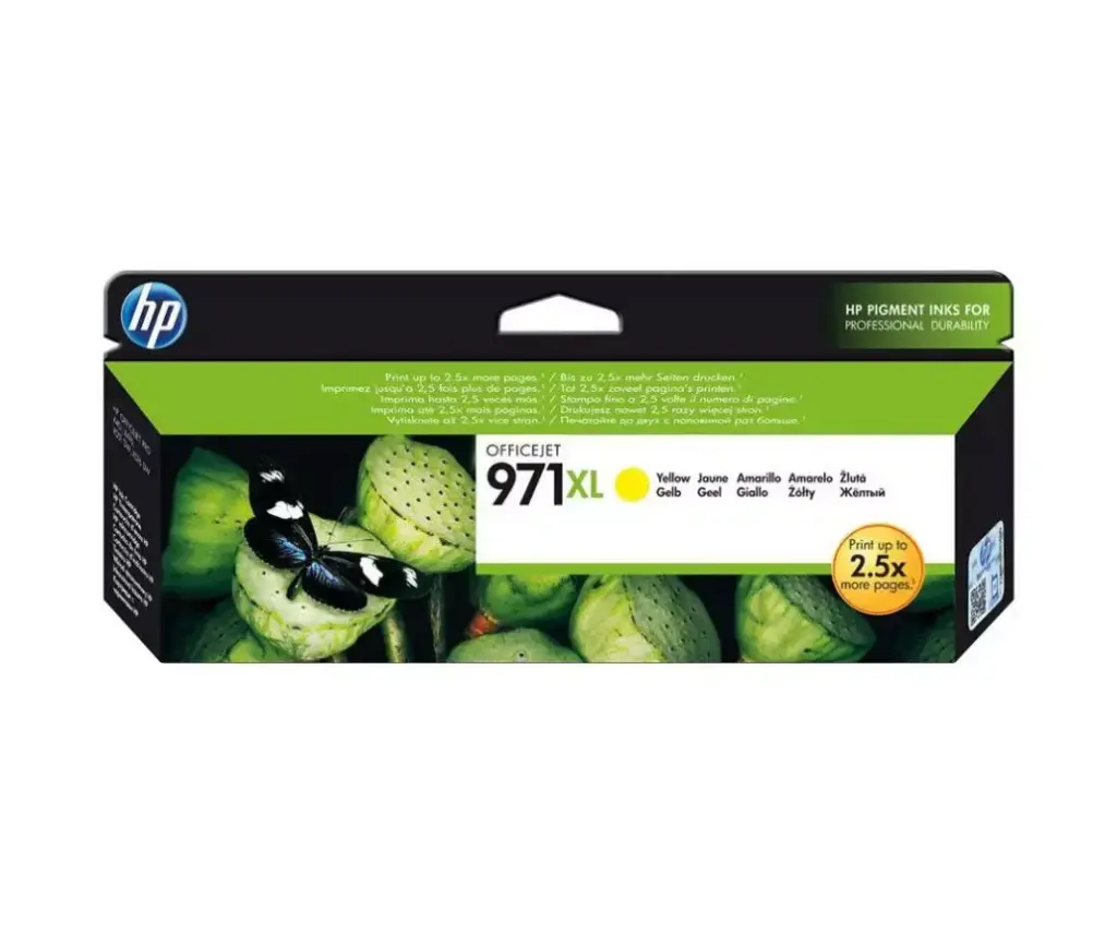 Cartouche D'encre HP 971XL Yellow Pour Imprimantes X451 X476 X551 X576 