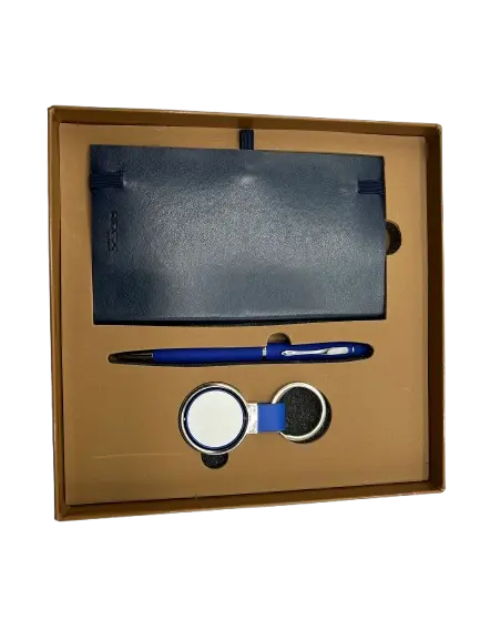 Coffret RIDEX 3 Pièces Notebook A6 Souple Porte Clé Stylo avec Gomme