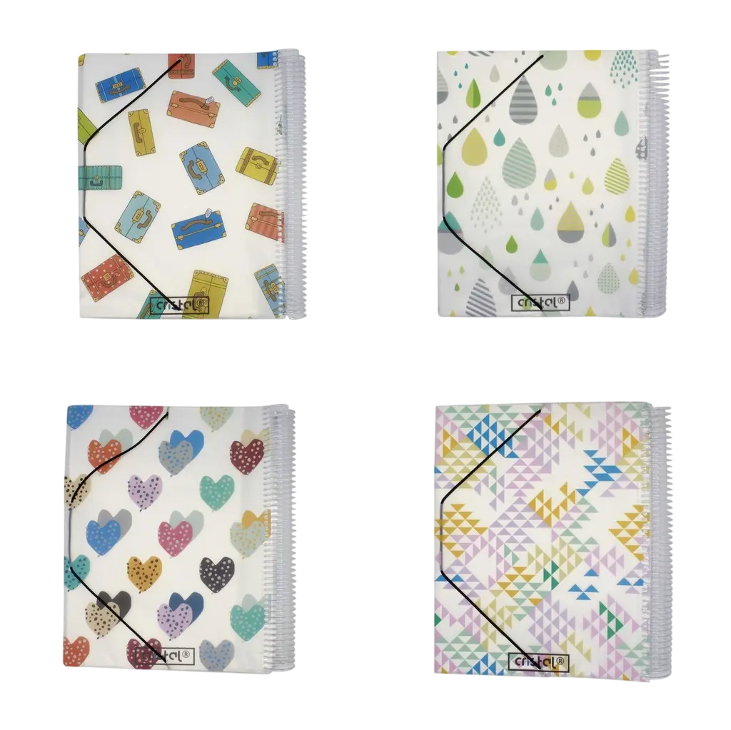Porte Vues CRISTAL en PP A4 40 Pochettes 80 Vues Fantaisie Opaque Multi-Couleurs