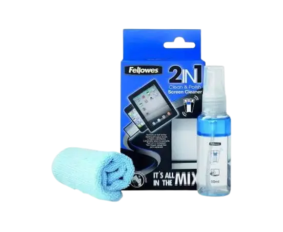 Nettoyant écran 2en1 FELLOWES 125ml avec Chamoisine inclus