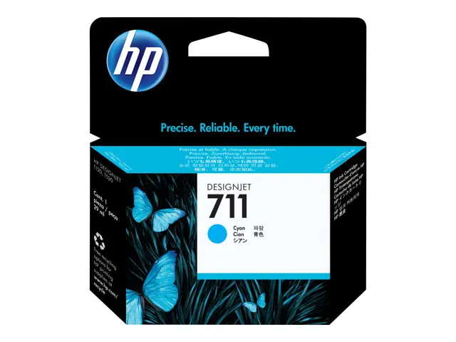 Cartouche D'encre HP 711 Cyan pour Imprimantes DesignJet T120 T520