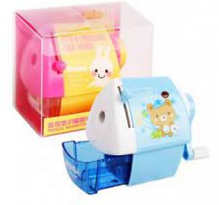 Taille Crayon à Manivelle DELI Bumpees Maison avec Réservoir en Plastique Multi-Couleurs