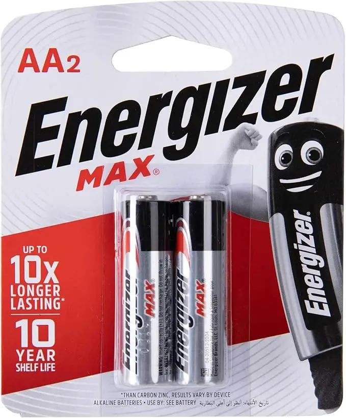 Jeu de 2 Piles ENERGIZER Alcaline LR6 AA 1000 mAh