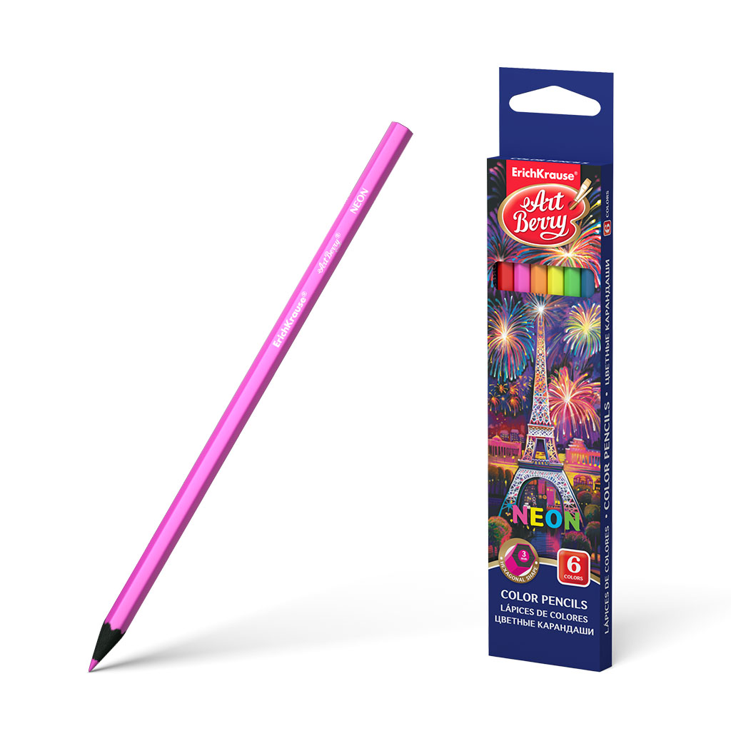 Crayons De Couleur ERICH KRAUSE ArtBerry Neon Boite De 6