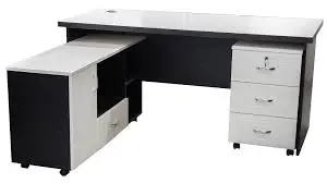 Ensemble De Bureau Erable 1.80x0.80m avec Retour de Bureau 1.20x0.50m et Caisson Mobile de 3 Tiroirs 