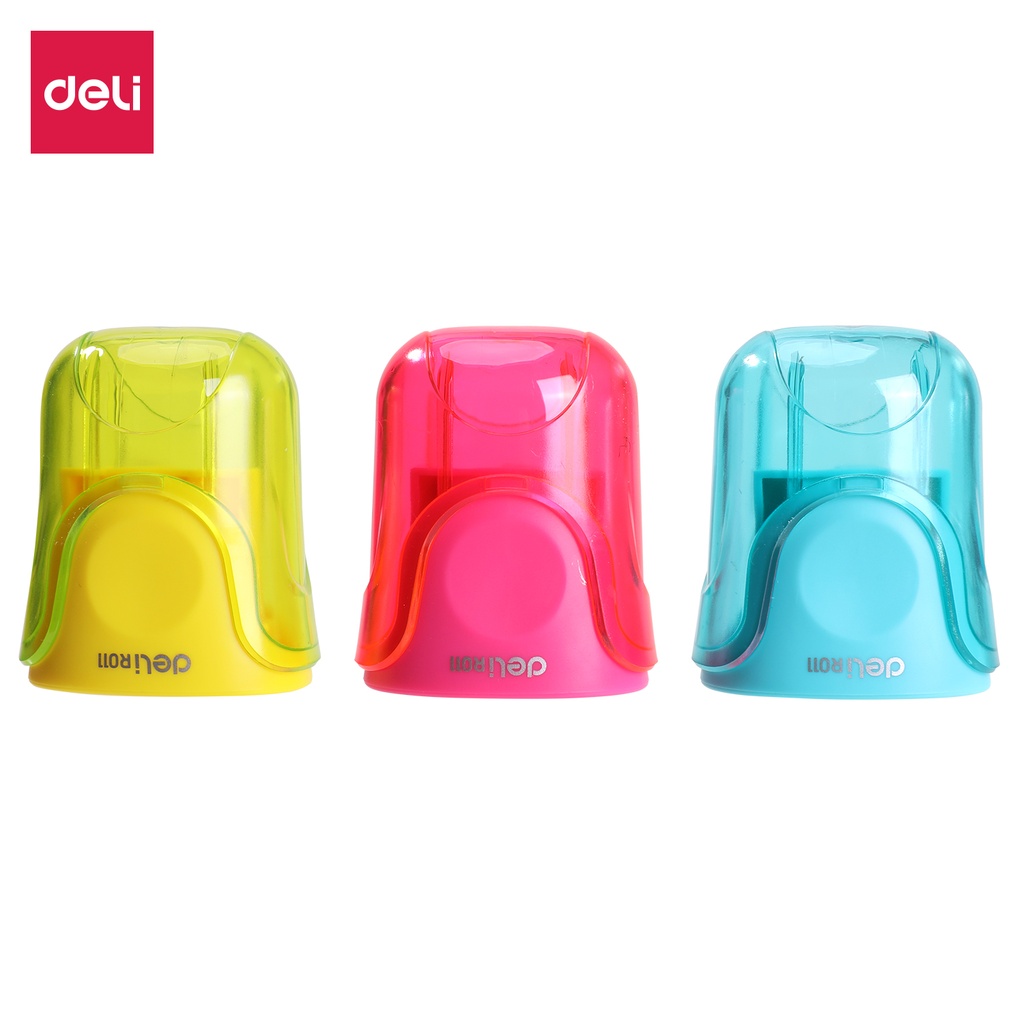 Taille Crayon Ecolier DELI U-Touch 2Trous avec Réservoir en Plastique Multi-Couleurs