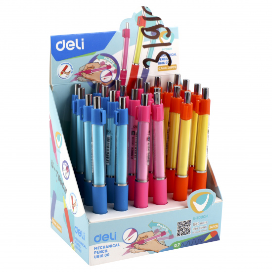 Porte Mine DELI U-Touch HB 0.7mm en Plastique avec Gomme